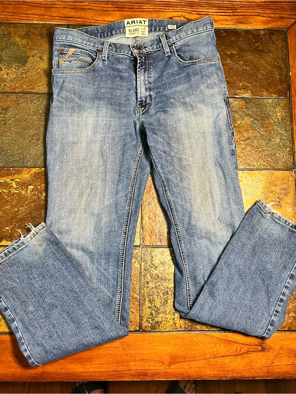 Ariat Men's Faded Blue Relaxed Jeans-34X36